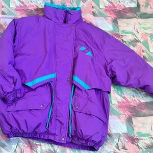 Vintage 90s Ski Jacket Plus Size 42 Purple Neon